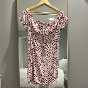 O. Vianca Off-Shoulder Heart-Print Dress